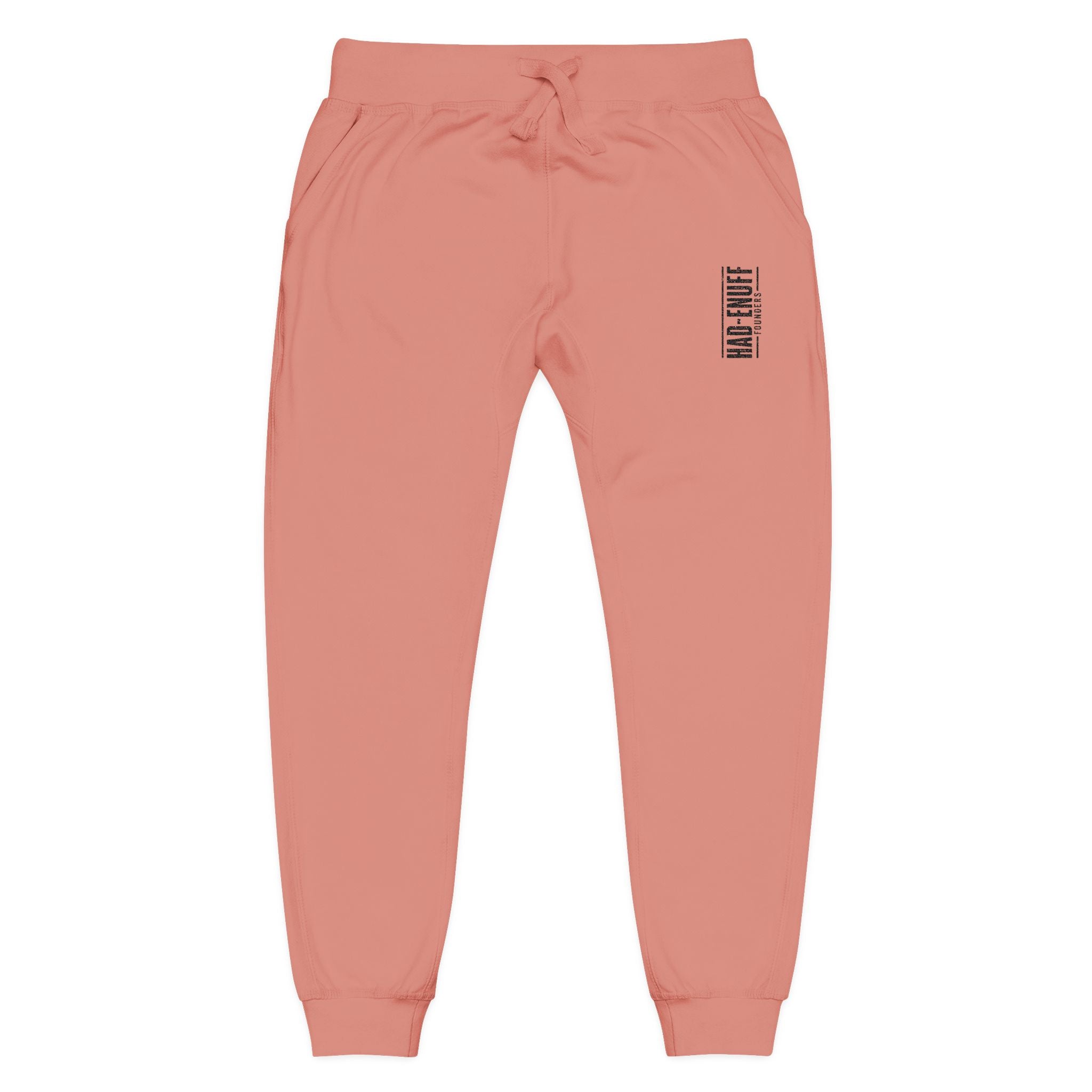 Embroidered Minimal Logo Sweatpants — White Fleece Joggers